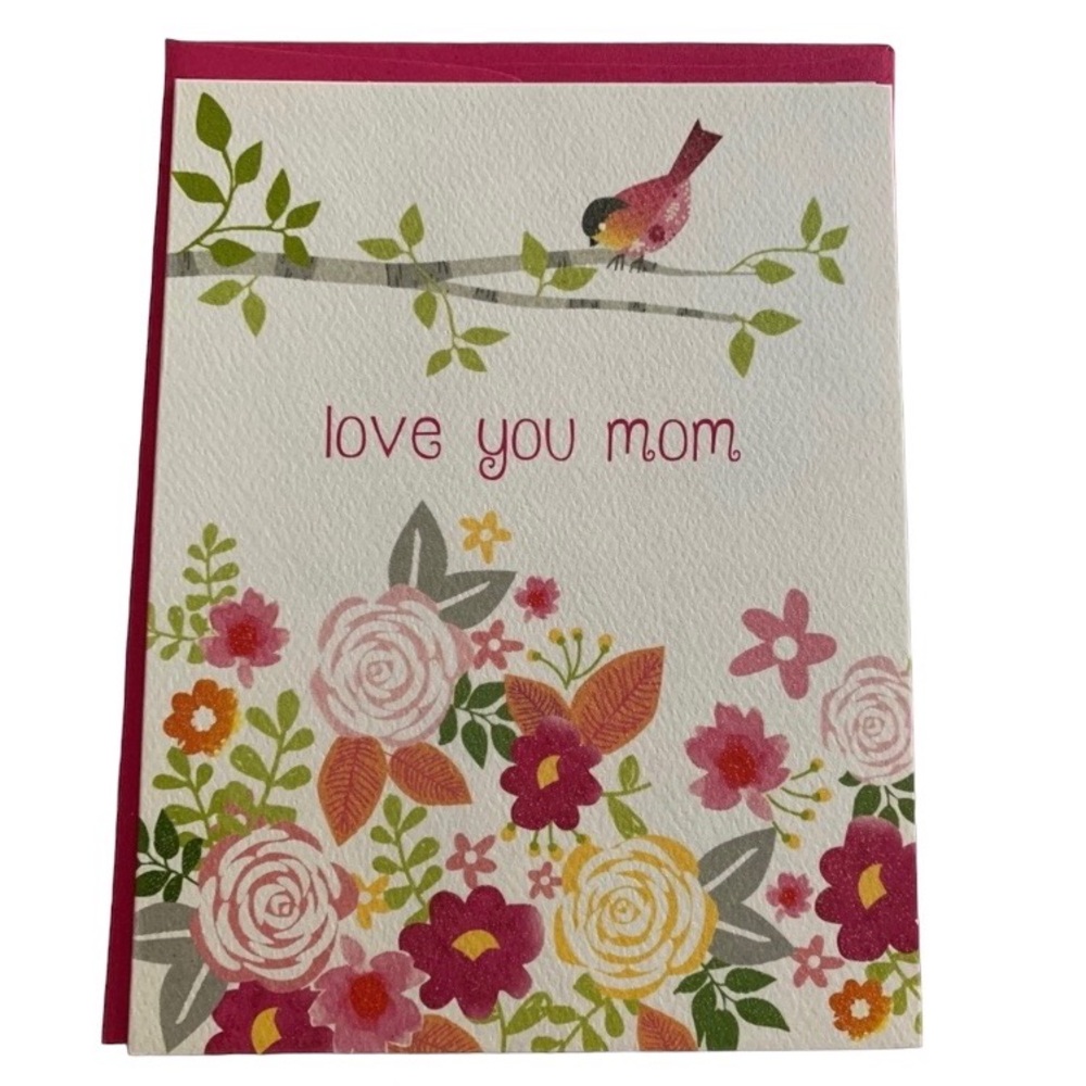 Gina B. Designs Love You Mom Mothers Day Simply Best Greeting Card Bird Flowers